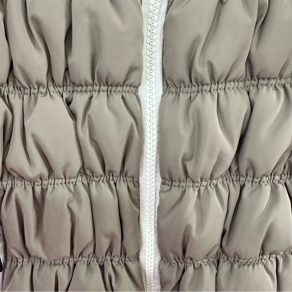 Calvin Klein Performance Size XL Taupe Puffy Vest With Cream Faux Shearling - Picture 7 of 16